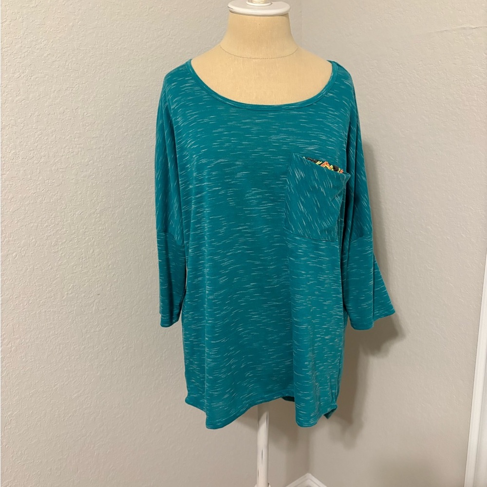 Altar'd State Turquoise 3/4 Sleeve Tee with Pocket